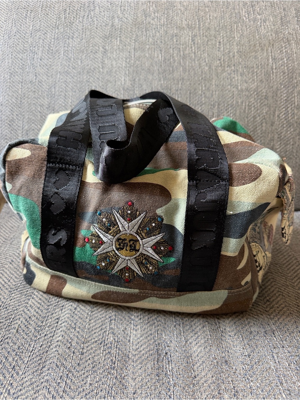 VTG Y2K Harajuku Lovers Gwen Stefani Camo Tote Bag Love Is The Real Thing